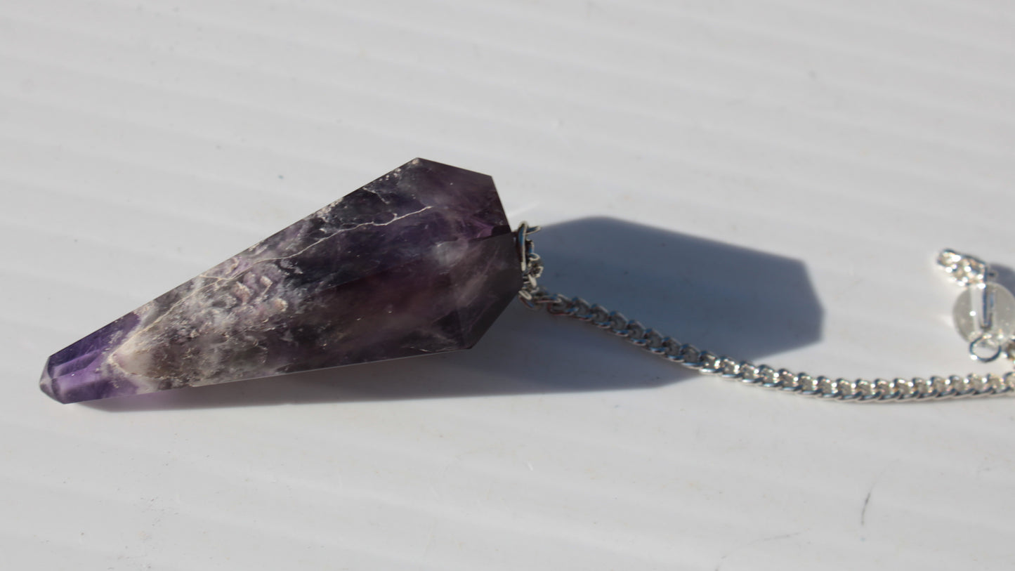 Amethyst faceted cone dowsing pendulum 45mm 16.8g Rocks and Things