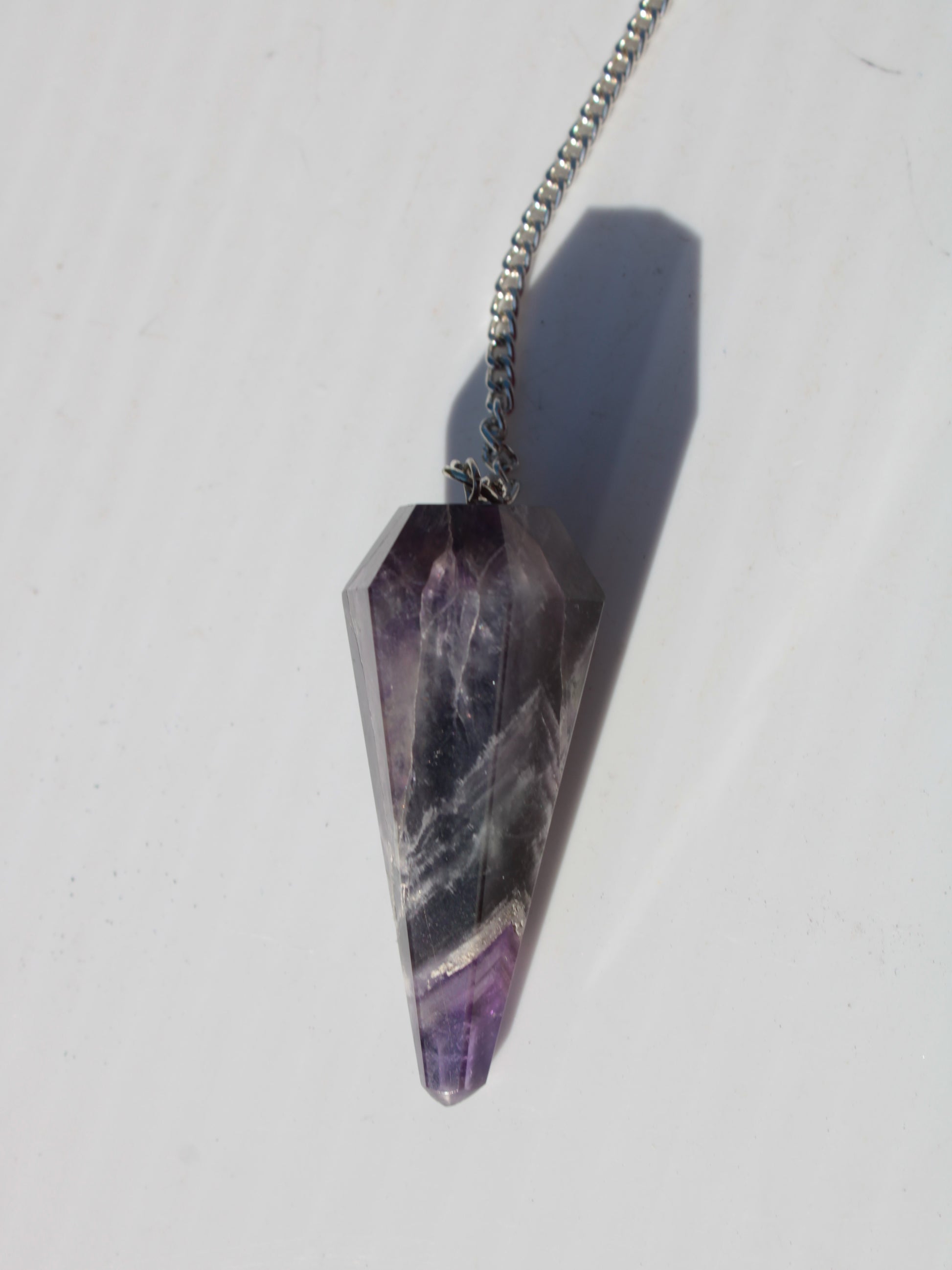 Amethyst faceted cone dowsing pendulum 45mm 16.8g Rocks and Things