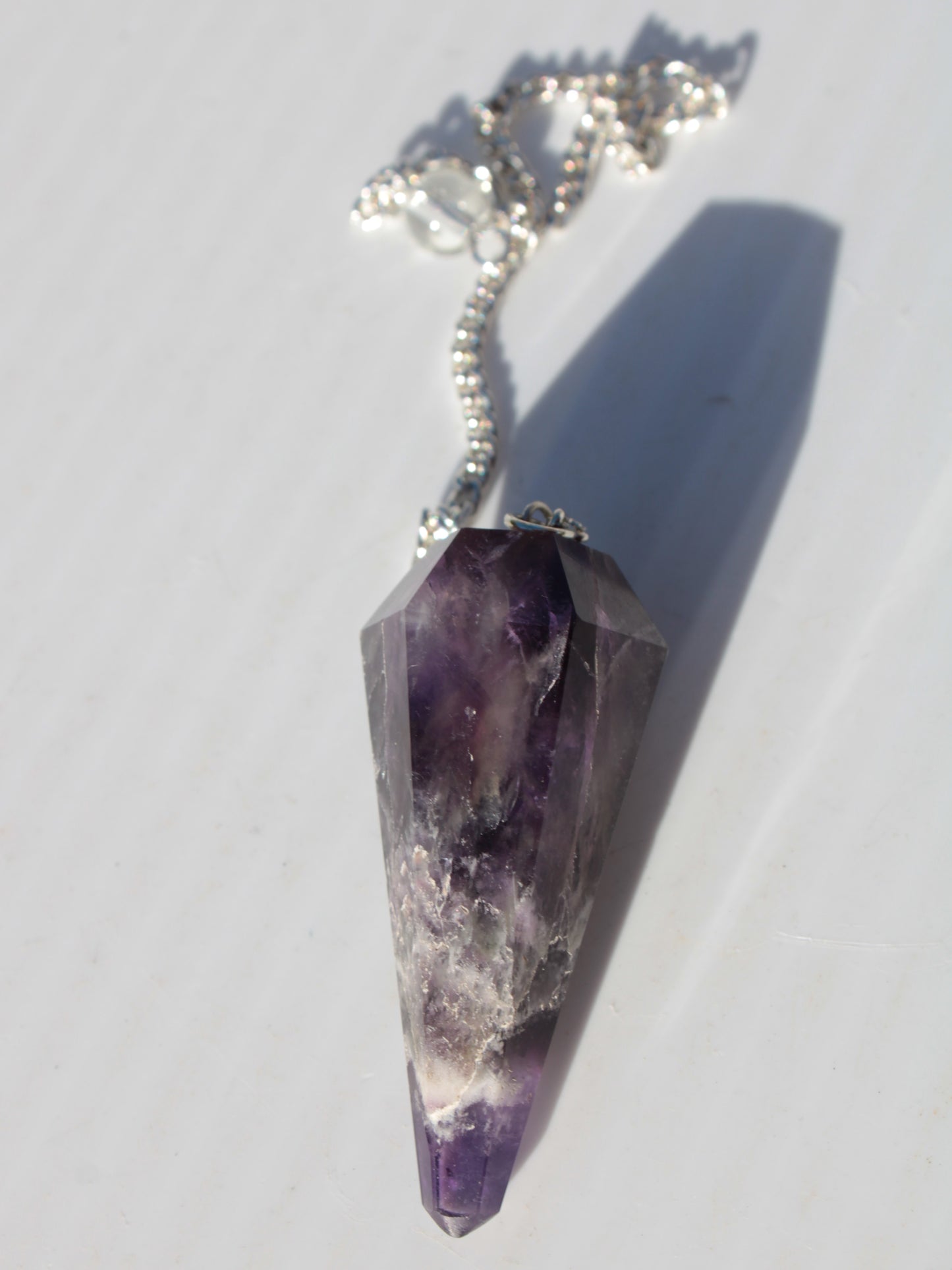 Amethyst faceted cone dowsing pendulum 45mm 16.8g Rocks and Things