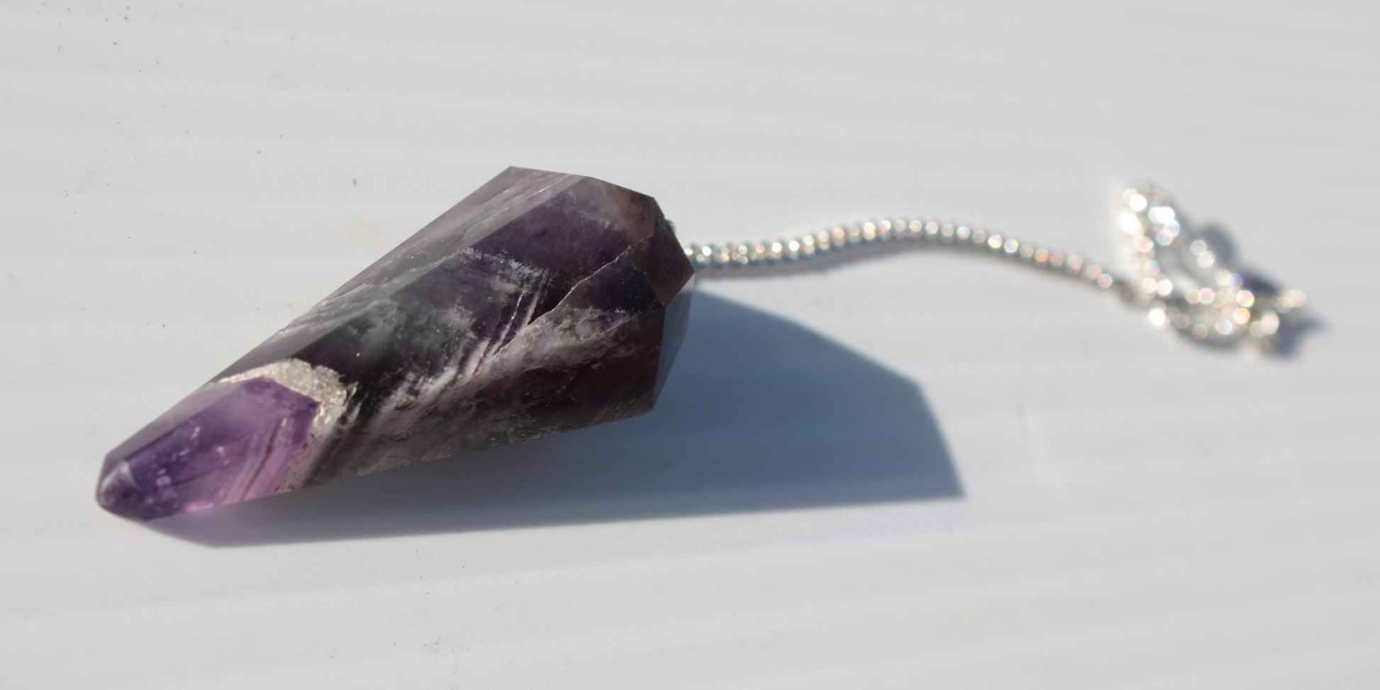 Amethyst faceted cone dowsing pendulum 45mm 16.8g Rocks and Things