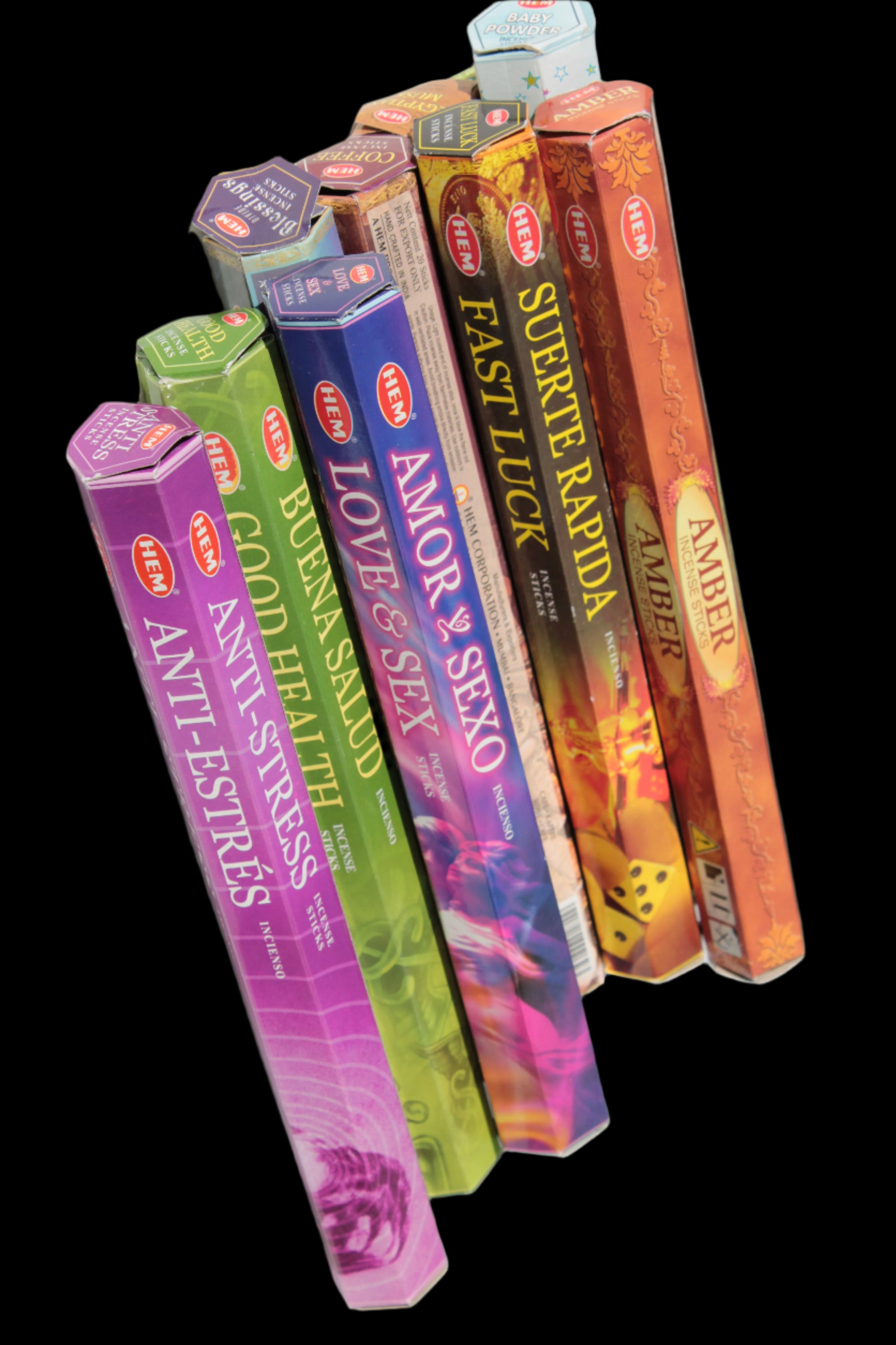 HEM incense sticks varieties (20) in sunlight - Rocks and Things Store
