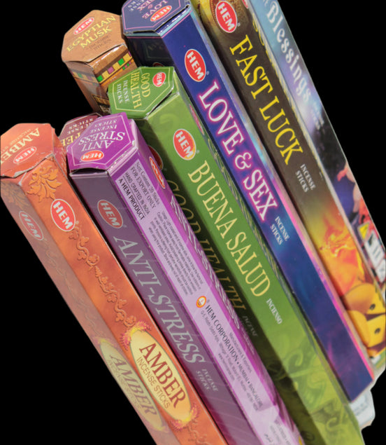 HEM incense sticks varieties (20) in sunlight - Rocks and Things Store