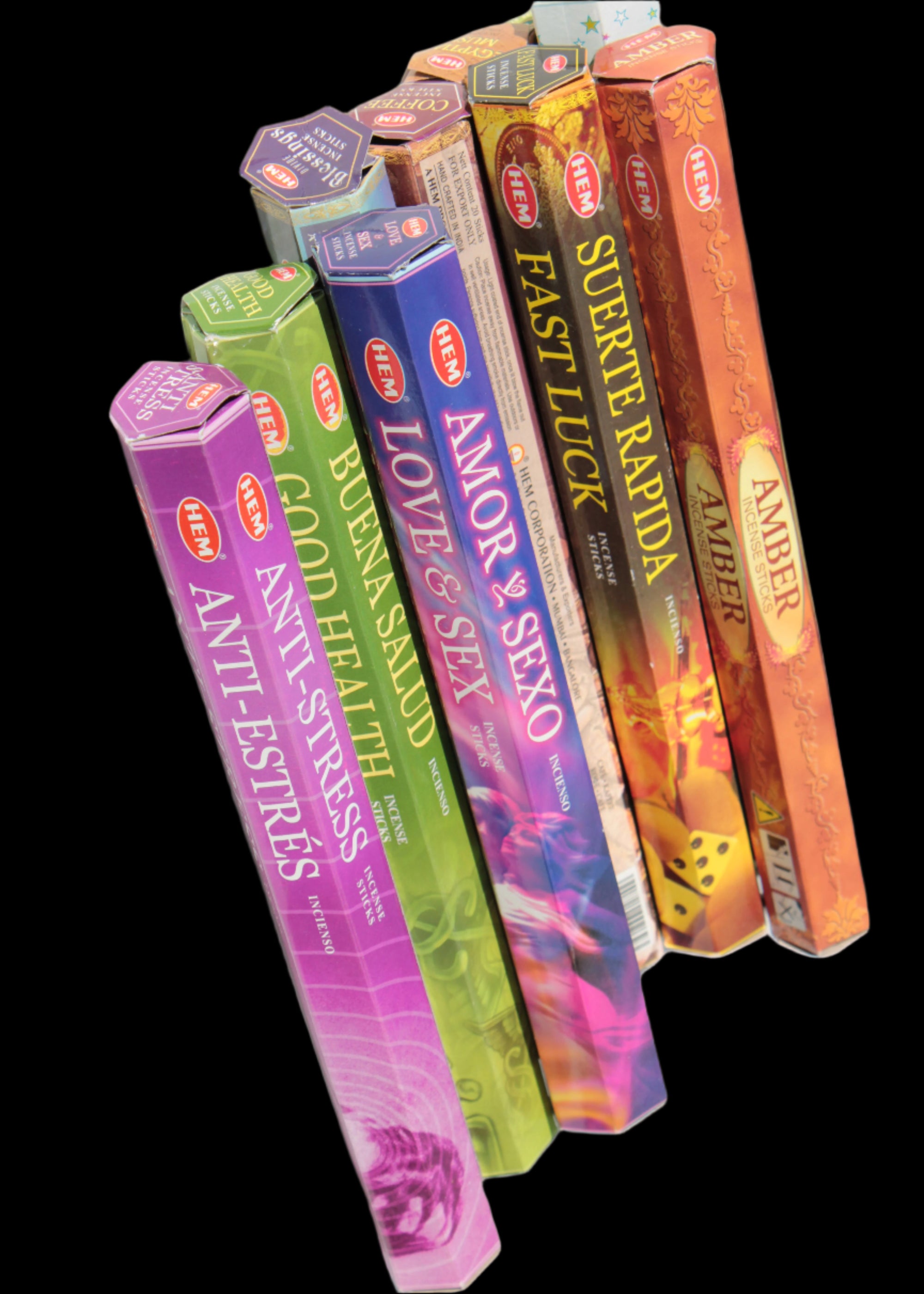 HEM incense sticks varieties (20) in sunlight - Rocks and Things Store