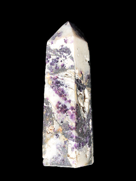 Purple Fantasy Fluorite obelisk 369g  in sunlight - Rocks and Things Store