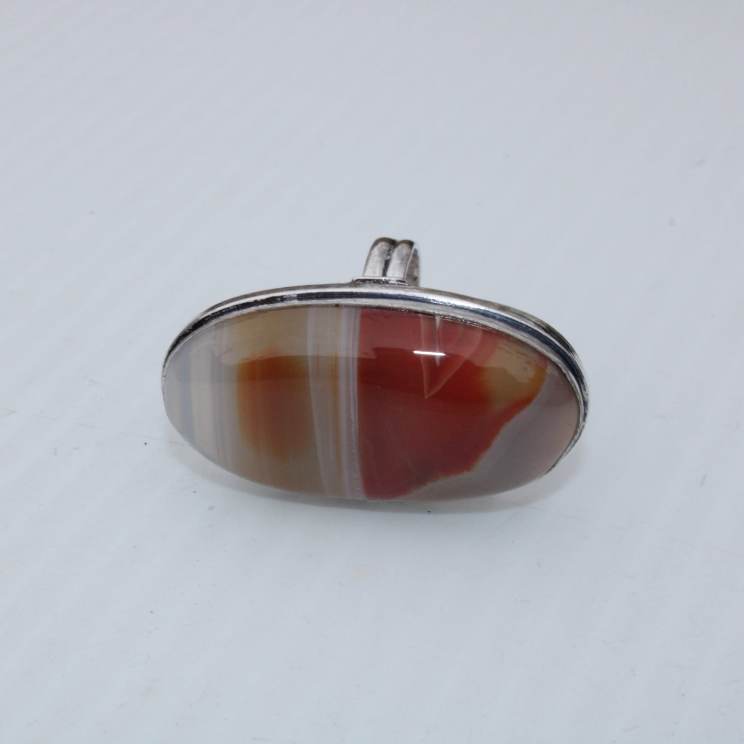 Sardonyx 925 Silver-plated ring US size 7.5 Rocks and Things