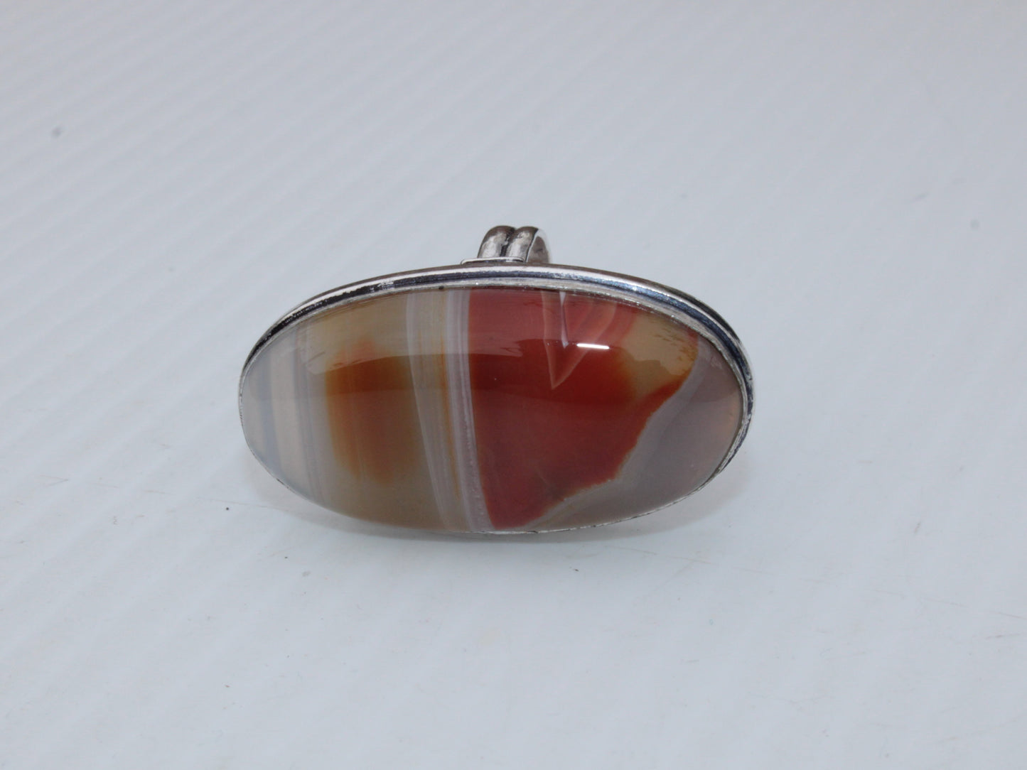 Sardonyx 925 Silver-plated ring US size 7.5 Rocks and Things