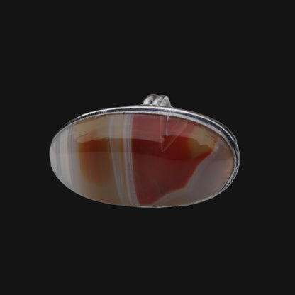 Sardonyx 925 Silver-plated ring US size 7.5 Rocks and Things