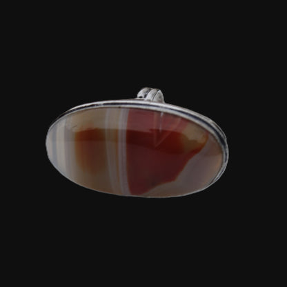 Sardonyx 925 Silver-plated ring US size 7.5 Rocks and Things