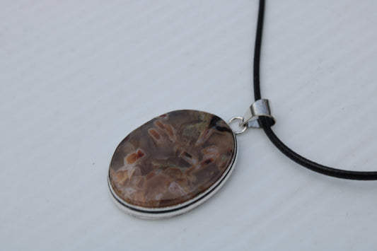 Agate 925 silver-plated pendant Rocks and Things