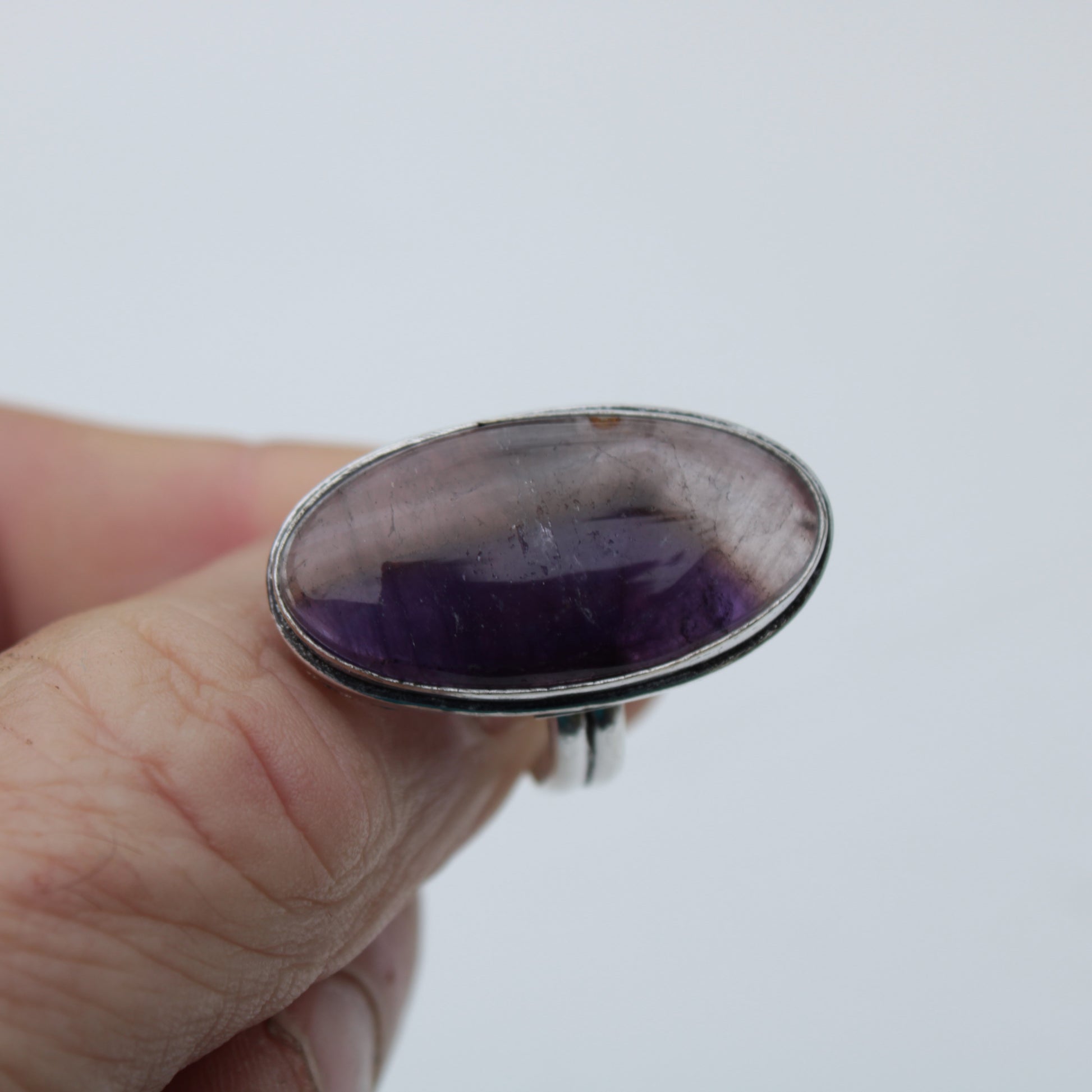 Amethyst 925 silver-plated ring US size 8 Rocks and Things