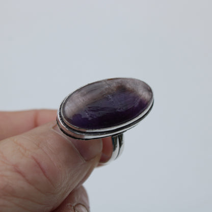 Amethyst 925 silver-plated ring US size 8 Rocks and Things