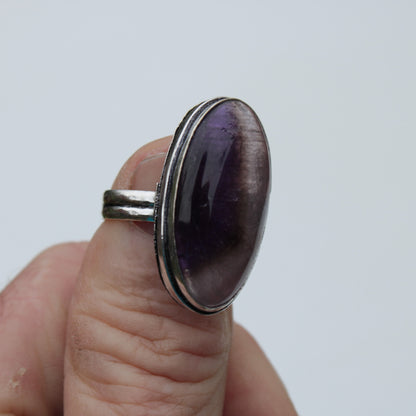 Amethyst 925 silver-plated ring US size 8 Rocks and Things