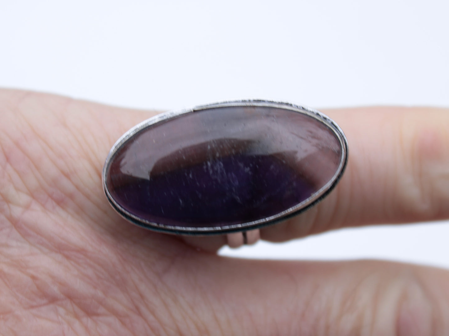 Amethyst 925 silver-plated ring US size 8 Rocks and Things