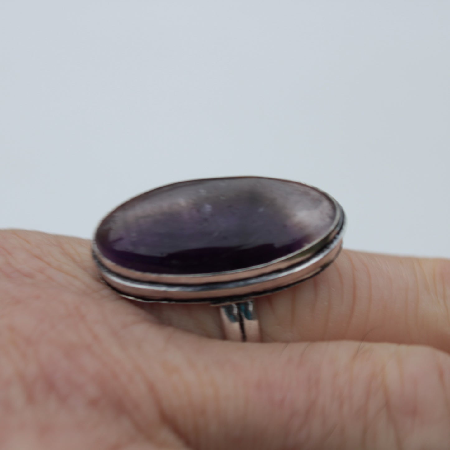 Amethyst 925 silver-plated ring US size 8 Rocks and Things