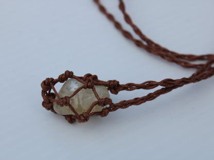 Small brown stone-holder rope cage Rocks and Things