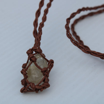 Small brown stone-holder rope cage Rocks and Things