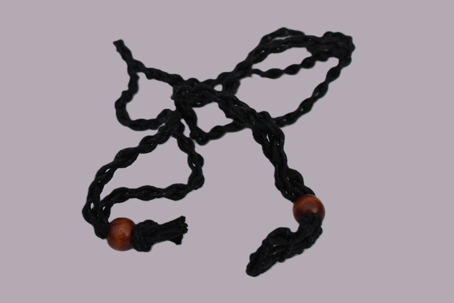 Small black pendant stone-holder rope cage Rocks and Things