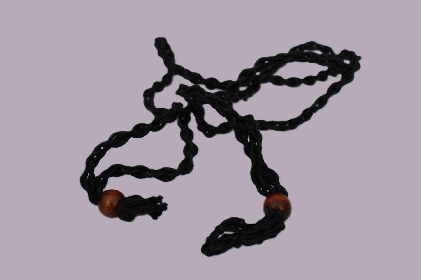 Small black pendant stone-holder rope cage Rocks and Things