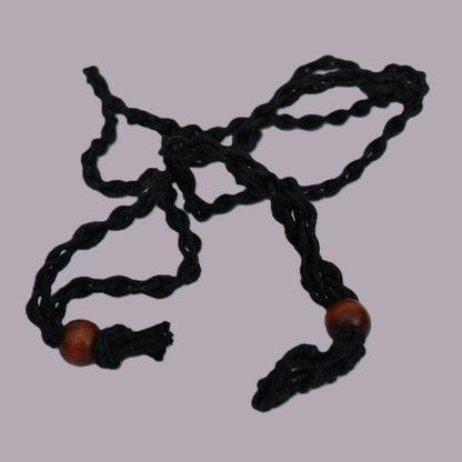 Small black pendant stone-holder rope cage Rocks and Things