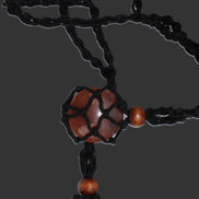 Large black pendant stone-holder rope cage Rocks and Things