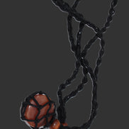 Large black pendant stone-holder rope cage Rocks and Things