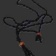 Large black pendant stone-holder rope cage Rocks and Things
