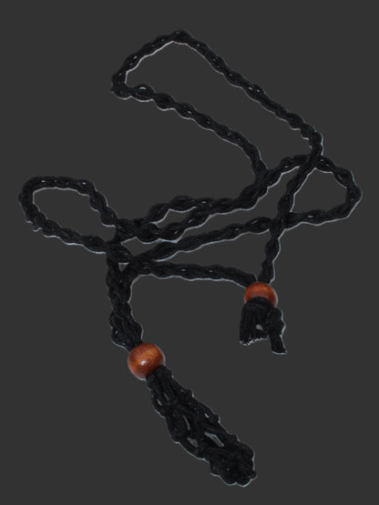 Large black pendant stone-holder rope cage Rocks and Things