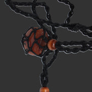 Large black pendant stone-holder rope cage Rocks and Things