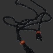 Large black pendant stone-holder rope cage Rocks and Things