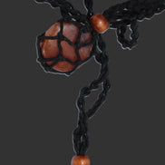 Large black pendant stone-holder rope cage Rocks and Things
