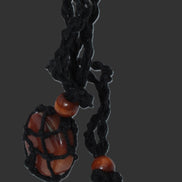 Large black pendant stone-holder rope cage Rocks and Things