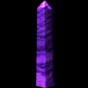 Ruby Zoisite obelisk 574g in UV light - Rocks and Things Store