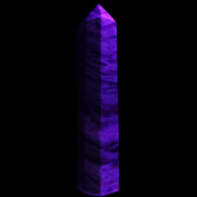 Ruby Zoisite obelisk 574g in UV light - Rocks and Things Store