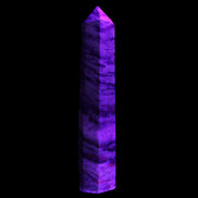 Ruby Zoisite obelisk 574g in UV light - Rocks and Things Store