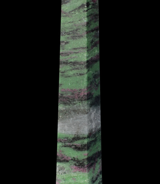 Ruby Zoisite obelisk 574g in sunlight - Rocks and Things Store
