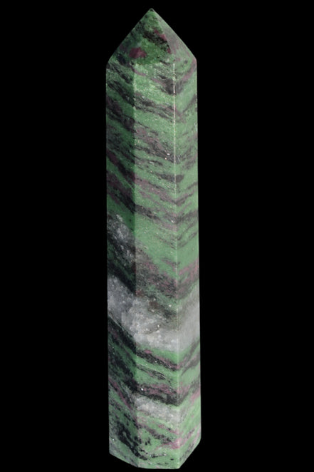 Ruby Zoisite obelisk 574g in sunlight - Rocks and Things Store