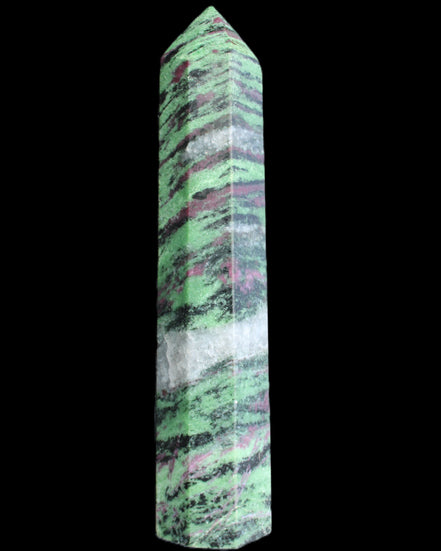 Ruby Zoisite obelisk 574g in sunlight - Rocks and Things Store