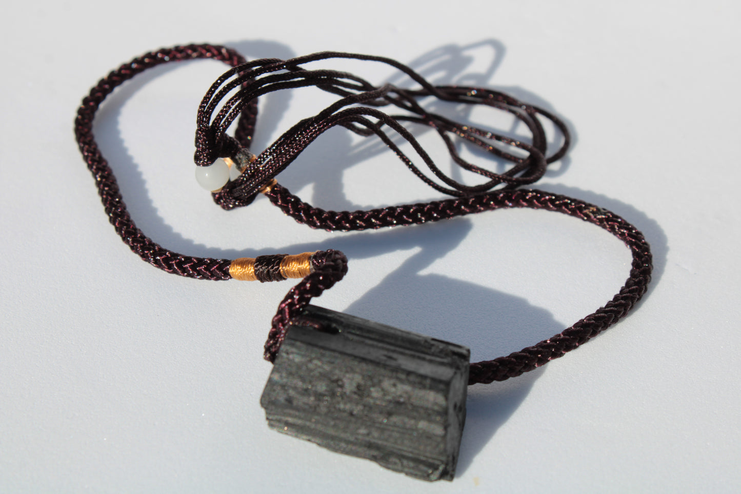 Black Tourmaline pendant necklace adjustable 15-20g Rocks and Things