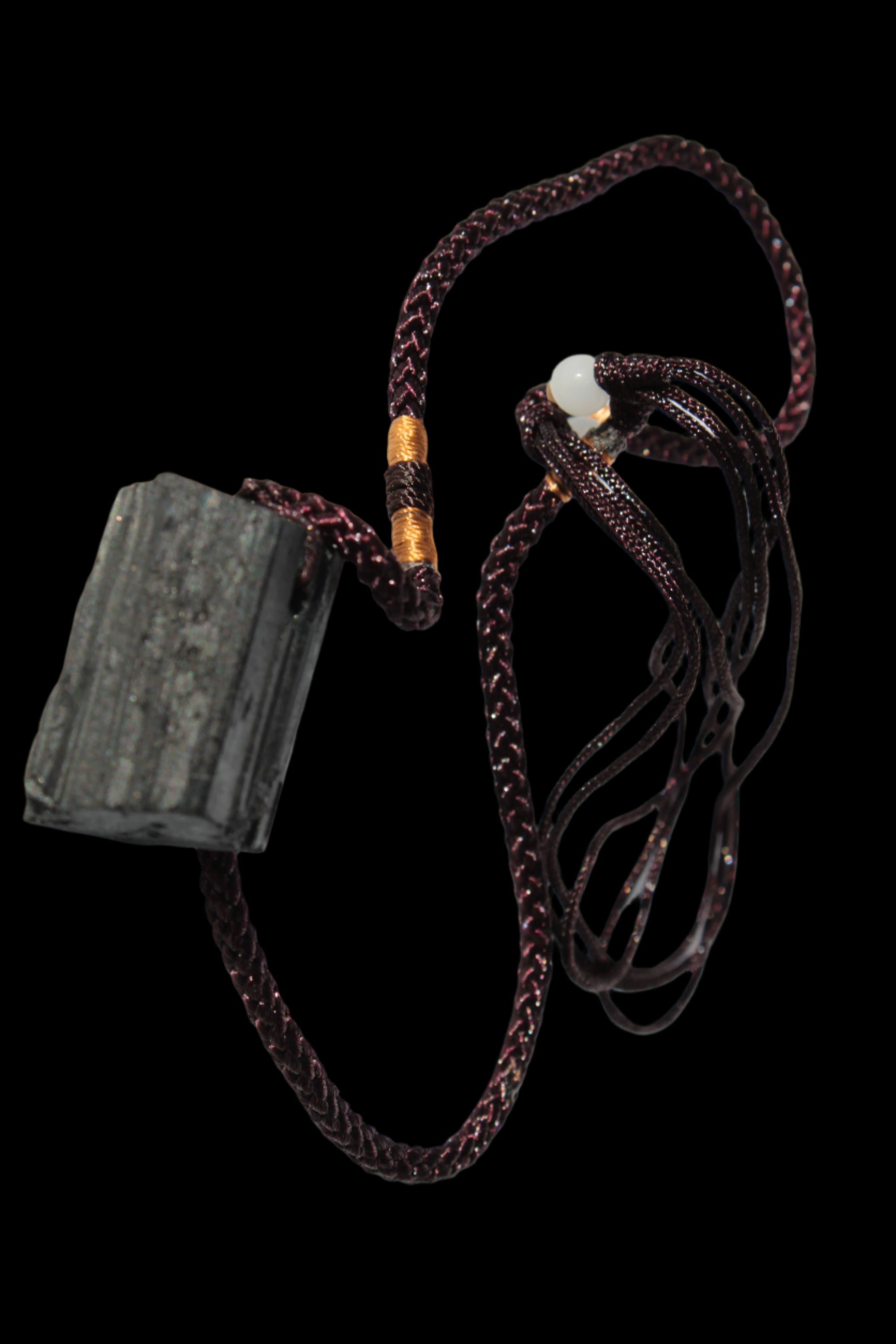 Black Tourmaline pendant necklace adjustable 15-20g - Rocks and Things Store