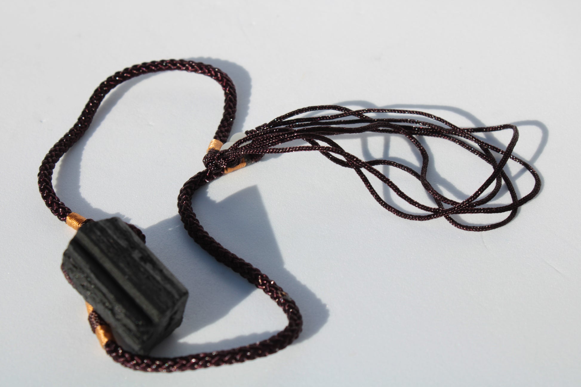 Black Tourmaline pendant necklace adjustable 15-20g Rocks and Things