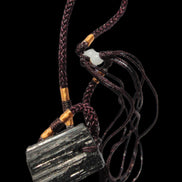 Black Tourmaline pendant necklace adjustable 15-20g - Rocks and Things Store