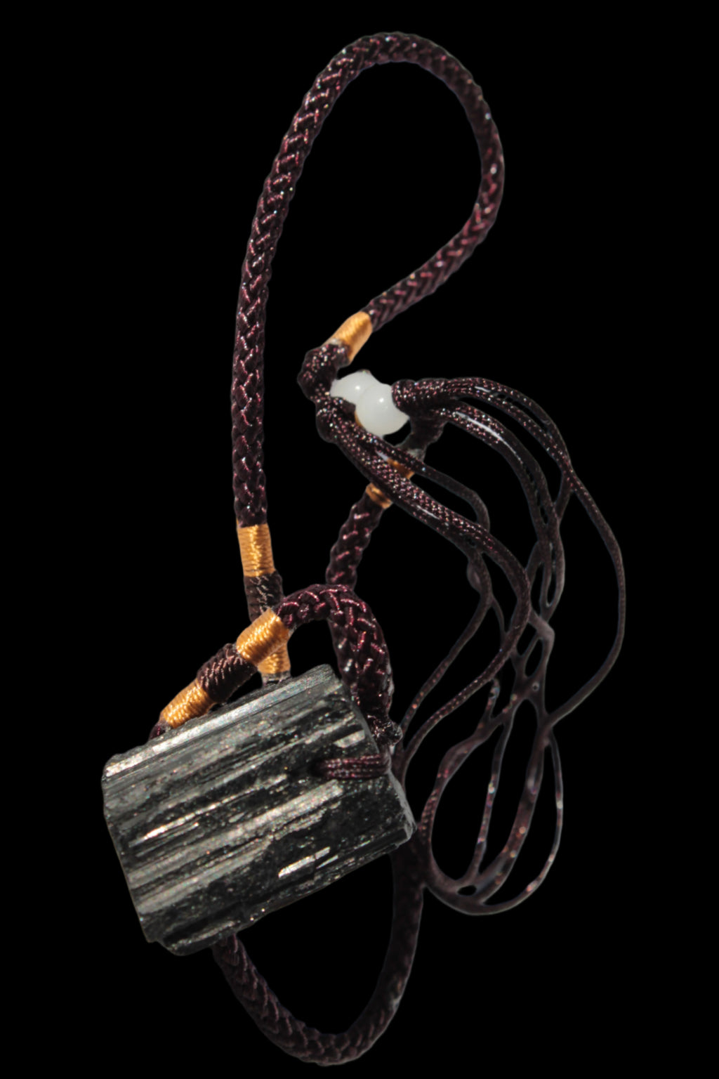 Black Tourmaline pendant necklace adjustable 15-20g - Rocks and Things Store