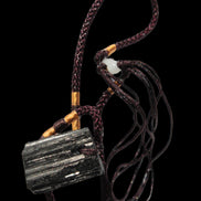 Black Tourmaline pendant necklace adjustable 15-20g - Rocks and Things Store