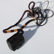 Black Tourmaline pendant necklace adjustable 15-20g Rocks and Things