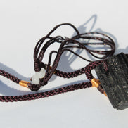 Black Tourmaline pendant necklace adjustable 15-20g Rocks and Things