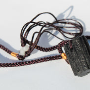 Black Tourmaline pendant necklace adjustable 15-20g Rocks and Things