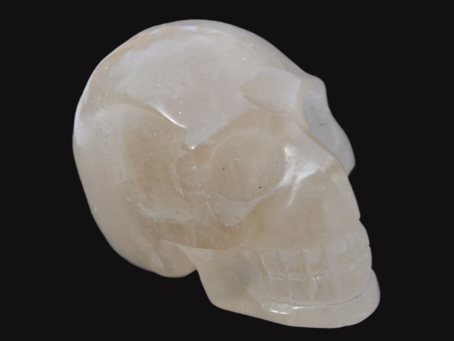 Topaz Quartz hand-carved skull 165g Rocks and Things