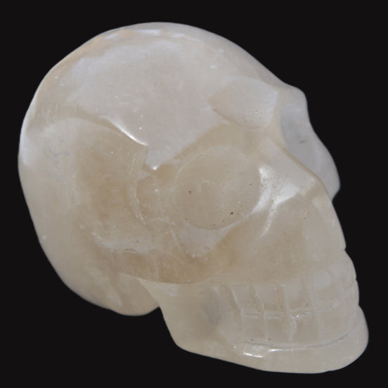 Topaz Quartz hand-carved skull 165g Rocks and Things
