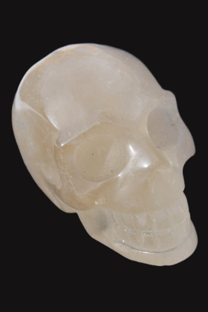 Topaz Quartz hand-carved skull 165g Rocks and Things