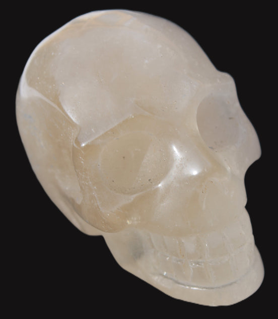 Topaz Quartz hand-carved skull 165g Rocks and Things